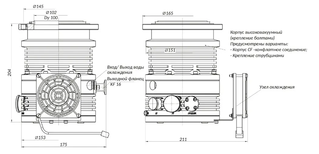 Высоковакуумные турбомолекулярные комплекс ВЦМО КВТ-090