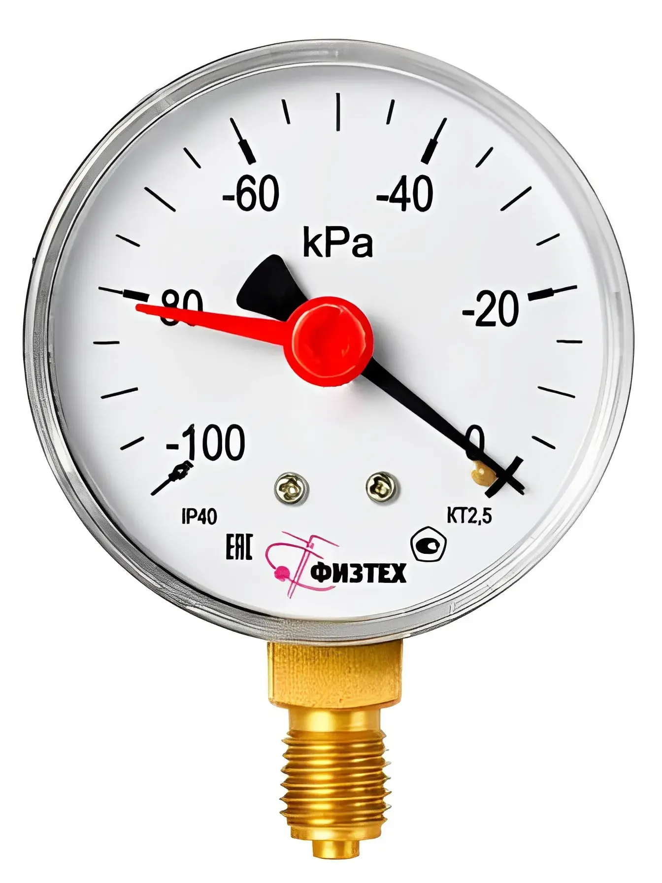Стрелочный вакуумметр ФИЗТЕХ ВП2-УФ (осевое подключение) купить по цене  производителя