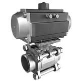 Шаровой клапан прямоточный KF16 King Lai PBV-CT-100 с пневмоприводом